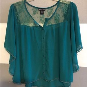 Teal button up shirt